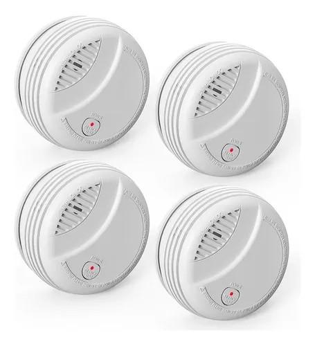 Smoke Alarms for Home 4 Pack, Battery-Powered Photoelectric Fire Alarm with Replaceable 9V Battery, Test & Silence Button, Fire Detector Smoke Detector with LED Indicator (4 Pack)