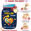 MAPDTWO 36 Packs Space Valentines Day Cards - Kids Valentines Cards for School Classroom Party Favors - Space Astronaut for Kids, 3.7''x 5.6'' Mason Jar Greeting Card Exchange (Candy Not Included)