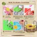 Leatrice 8PCS Flower Diamond Art Coasters Small Diamond Painting Kits for Adults Beginners Women Gem Art Coasters with Holder Funny DIY Crafts for Home Decor