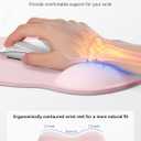 Mouse Pad with Wrist Rest, Ergonomic Mouse Pads for Desk, Office Non-Slip Mousepad with Gel Wrist Support(Light Pink, 10.6''L x 9''W)