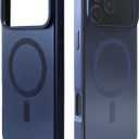 Metal Magnetic Case for iPhone 17 Pro Max [Compatible with MagSafe] Slim Aluminum Bumper with Anti-Scratch Lining, Original Metal Texture Military-Grade Shockproof Cover (Blue, for iPhone17 ProMax)