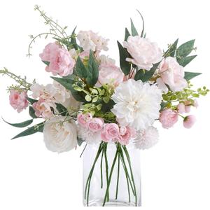 Anna's Whimsy Artificial Flowers Bouquets, Artificial Silk Flowers Bouquets for Wedding, Home Table Decorations, Wedding Centerpieces Bouquets Flowers Arrangement Decorations