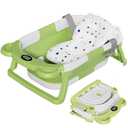 TPN Collapsible Baby Bathtub, Baby Bath Tub with Soft Cushion & Real-Time Thermometer, Baby Bathtub Infant to Toddler Tub (0-36 Months), Portable Newborn Travel Bath tub