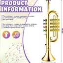 Lewtemi Gold Trumpet Musical Instruments Toy for Kid Toddler Fake Plastic Preschool Music Toy Gift Non-Professional Wind Instrument Early Educational Teaching Songs Gifts for Toddlers Children