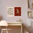 laveliabel Trendy Retro Red Leopard Poster Hanger Frame Set of 2, Coquette Leopard Bow Banner Poster with Wood Hanger, Funky Preppy Cheetah Wall Art Decor for Girls Room Dorm Bedroom, 12x16inch