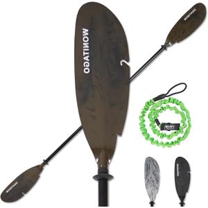 Angler Kayak Paddles Aluminum Paddle with Plastic Blades and Paddle Leash, Floating Adjustable Fishing Kayak Oars, 3 Piece, 230-250cm/90-98 inch
