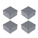 Junction Box 4 Pack - 6 x 6 x 3 inch IP66 Waterproof ABS Plastic Electrical Box Dustproof Project Enclosure for Outdoor Electrical Applications (150 x 150 x 80 mm)