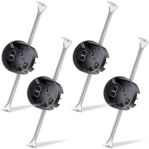 Therwen 4 Pcs Ceiling Fan Brace Electrical Box 14.25 to 22.5 Inch Adjustable Electrical Box and Support Bar Fan Mounting Bracket for Summer Light Fixtures Installations (Gray)
