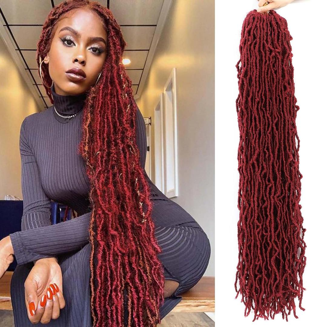 36 Inch Soft Locs Crochet Hair 8 Packs Pre Looped Faux Locs Crochet Braids Goddess Locs Hair For Black Women36Inch 8pcs,BUG