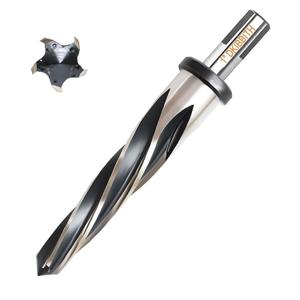1 Bridge Construction Reamer Drill Bit, M2 HSS Taper Chucking Reamer for Steel Alloy Metal Wood Plastic, 1/2" Non-Slip Shank, 5-Spiral Flutes Car Reamer, to Align or Enlarge Holes, 25mm