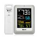 Indoor Outdoor Thermometer Wireless Weather Stations, with 330ft Range Sensor and Adjustable Brightness Inside Outside Temperature Humidity Monitor (Colorful)
