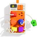 9 PCS Sensory Plug Outlet for Toddlers 2-3, Power Strip Montessori Toys for 18+ Months, Busy Board with Light & Sounds, Airplane Car Travel Toys Gift for Baby