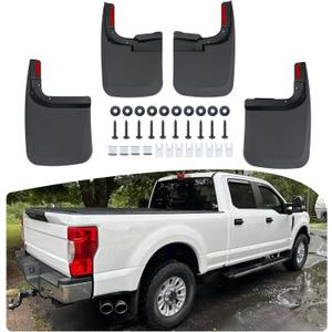 Mud Flaps Guards for 2017-2025 Ford F250/F350 Super Duty w/Single Rear Wheels & w/o OEM Fender Flares, Front & Rear Splash Guards for Pickup Trucks 4PCS