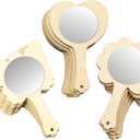 18-Pack Unfinished Wood Mirrors for Crafts 4.4x7 Inch Handheld Mirrors for DIY Crafts Project