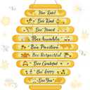 Jetec Bee Decor Plaque Gift Bee Sign Hive Rules Wall Decor Christmas Daisy Ornament for Xmas Home Spring Daisy Sunflower Decorations for Living Room Kitchen(Yellow)