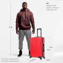 InUSA VASTY Luggage with Spinner Wheels | Durable Lightweight Hardside Suitcase, Travel Bag with Handle and Trolley, 24-Inch Medium Checked Luggage | Red