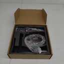 KENES Matte Black Single Handle Bathroom Sink Faucet, Stainless Steel Vanity Faucet for Bathroom Sink, with Pop Up Drain Stopper & Water Supply Hoses LJ-9031-2