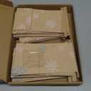 Sweetude Snowflake Bakery Bags With Window 4 x 2.36 x 6.7" Winter Kraft Paper Iron Wire Tie Tab Lock Brown for Cookies, Coffee Holiday Theme Party Favors (60 Pcs)