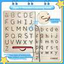 Large Handwriting Magic Grooved Practice Copybook Set: 5-Pack with Wooden Alphabet Tracing Board, Reusable Letter Learning Kit for Kid Age 3-8, Ideal for Kindergarten and Preschool Calligraphy Control