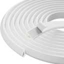 V Shape Thin Foam Weather Stripping Door Frame Seal Strip 19.7FT White, Draft Stopper, Insulation Winter, Weatherstripping, Gap Sealing, Soundproofing, Self-Adhesive Used for Exterior Front Door Side