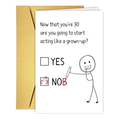 GVMGVM Funny 30th Birthday Card for Him, Rude 30 Years Old Birthday Card for Men Family Partner Friends, Hilarious Born in 1995 Gift for Men, Pack Of 2