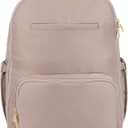JuJuBe New Classic Diaper Bag Backpack with Portable Changing Pad, Stroller Straps, Large Travel Backpack for Boy or Girl, Carrying Baby Bottles, Wipes, Diapers, Pacifiers, Taupe, Mother's Day Gift