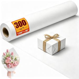 White Gift Wrapping Paper, 36" x 1200" (100') Craft Paper Roll