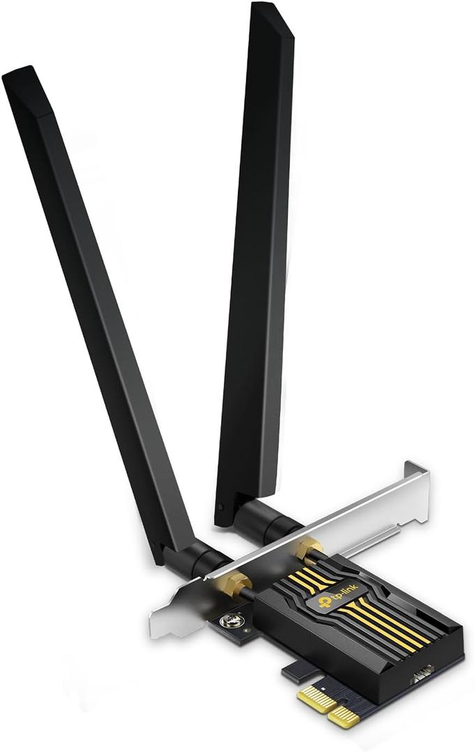 TP-Link WiFi 7 BE6500 PCIe WiFi Card Archer TBE400E | Tri-Band Network Card for Desktop PC | Bluetooth 5.4| High-Gain Antennas| MLO, WPA3| Supports AMD/Intel Motherboard | Not Compatible w/Windows 10