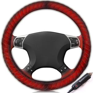 ZONETECH Car Heated Steering Wheel Cover 12V - Vehicle Hand Warmer Steering Wheel Protector, Rapid Heating Universal fit Wheels for Cars, Trucks, Vans, SUVs