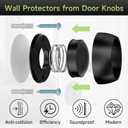 2PCS Door Stopper Wall Protector with Silicone Head, Aluminum Door Knob Wall Protector, Spring Shock Absorption Technology, 1.65" Door Stoppers for Wall, Adhesive Installation or with Screw