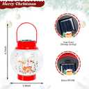 MUMTOP Solar Lantern Christmas Cardinal Reindeer Light, Crackle Glass Christmas Lanterns Hanging Solar Lights Outdoor LED Waterproof Tabletop Lamp for Table Yard Garden Patio Lawn Christmas Decor