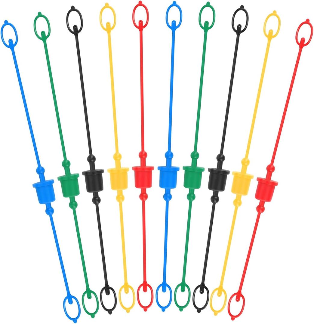Tondiamo 10sets Hydraulic Dust Caps & Plugs Set, Quick Coupler Cover Hydraulic Hose Male Dust Cap and Female Plug Cover Compatible with 1/2" Flat Face Couplings(Red,Blue,Black,Yellow,Green)