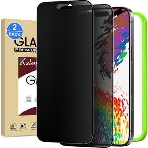 Ksleri 2 Pack Matte Privacy Screen Protector for iPhone 17 Pro Max 6.9-inch with Installation Frame, Full Coverage Anti-Spy Anti-Glare 9H Tempered Glass Film, Case Friendly