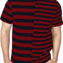 SSLR Mens Striped T Shirt Cotton Tee Shirts Crewneck Long Sleeve Tee Shirts for Men (L)