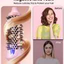 Thermal Brush for Blowout Look, 1.25 Inch Heated Round Brush for Loose Curl,Volumizing Ionic Curling Iron Wand, Blush Pink