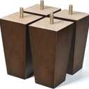 AORYVIC 5 inch Sofa Legs Wood Furniture Legs Pack of 4 Pyramid Couch Legs Mid-Century Modern Brown Replacement Legs
