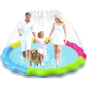 Kids Dog Splash Pad Sprinkler - Jasonwell Non Slip Dog Sprinkler Pad Splash Pool Puppy Dogs Pool Summer Outdoor Water Toys Backyard Durable Splash Pad for Toddlers Kids Small Medium Large Dogs Pet