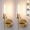 Battery Operated Wall Sconce,Gold Wall Sconces 8000mAh Fast Chargin Dimmable 2Color Temperature Bulbs Endurance 100 Hours Infinitely with Remote Control Wireless Wall Lights for Bedroom Living