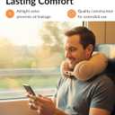 Inflatable Neck Pillow for Travel  Lightweight Hand-Pump Air Cushion for Airplane, Car, Train & Office Napping  Portable Compact Neck Support Pillow (Beige)