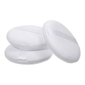 3Pcs Large Powder Puff 5.1 Inch Body Powder Puff White Ultra Soft Setting Powder Puffs Washable Round Makeup Sponge Applicator for Face Cleaning Bath Makeup