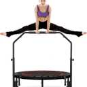 Rebounder Trampoline for Adult,460 LBS Mini Trampoline for Adults with Bar,Exercise Trampoline Indoor/Outdoor Use,40 inch Fitness Rebounder (grey)