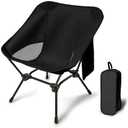 Lightweight Camping Chairs with Adjustable Height, Portable Camping Chairs for Adults with Carry Bag and Side Pockets, Folding Chairs for Outside for Camping, Beach, Fishing, Trip, Picnic (Black)