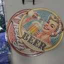 4 Pcs Diamond Painting Coasters Set with Holder, Beginners DIY Diamond Art Coasters Crafts for Adults,Diamond Painting Kits Circular Coaster Suitable for Gifts and Office Home