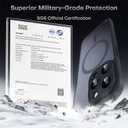 TOCOL Magnetic for iPhone 14 Pro Case, Compatible with Magsafe, Upgraded Full Camera Protection, Drop Protection, Translucent Matte Back Bumper Phone Cover 6.1-Inch (Black)