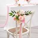 Serwalin Artificial Flowers Pink Flowers Fake Silk Flowers Wedding Cake Flowers for Wedding Bouquets Table Centerpieces Spring Decor Party Baby Shower Decoration (1 Box)