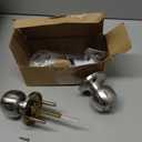 5" Backset Latch Keyed Entry Door Knob with Lock and Key, Standard Square Interface Entrance Ball Doors Knobset Lockset, Satin Nickel