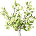 Melorca&Guilla Artificial Plants,4PCS 35.4" Green Faux Branches for Vase,Artificial Plants for Shop Garden Office Home Dcor (4, White Orchid Fruit)