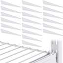Wonderjune Adjustable Locking Shelf Bracket 16 Inch Shelf Brackets Heavy Duty Wire Shelving Brackets for Deep Wire Shelving Double Track System (White,20 Pcs)