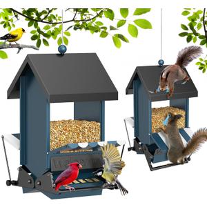 Weight-Activated Squirrel Proof Bird Feeder with Canopy | 5LB Large Capacity, Weather-Resistant Design | Attracts Finches, Cardinals & More for Outdoor Bird Watching Weight-Activated Squirrel Proof Bird Feeder with Canopy | 5LB Large Capacity, Weather-Resistant Design | Attracts Finches, Cardinals & More for Outdoor Bird Watching