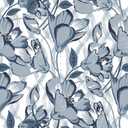 Peel and Stick Wallpaper Floral Contact Paper Boho Blue and White Removable Self Adhesive Wall Paper for Cabinet Waterproof Wallpaper for Bedroom Livingroom Vinyl Roll 16.1" x 78.7" (78.7" x 16.1", Blue White)